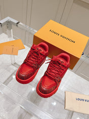 LV TRAINER MAXI LV X PARK SEO-BO IN RUBY RED CALFSKIN