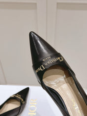 MY DD 25S POINTED TOE PUMP 50MM IN BLACK CALFSKIN