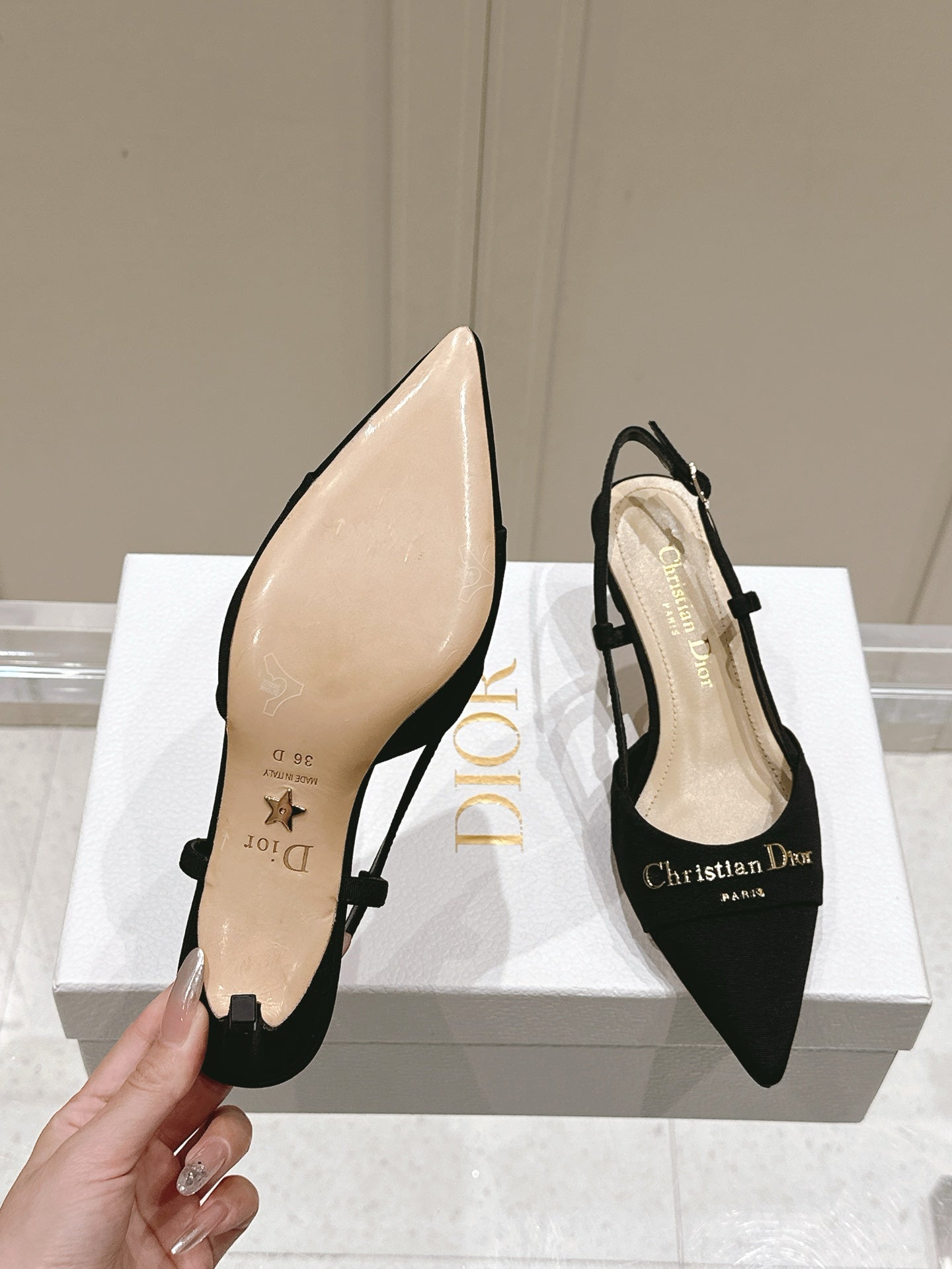 MY DD 25S SLINGBACK PUMP 50MM IN BLACK FABRIC