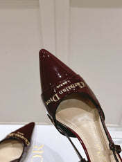 MY DD 25S SLINGBACK PUMP 50MM IN BURGUNDY RED GLOSSY CALFSKIN