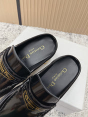 DIOR 25S BOY MULES IN BLACK CALFSKIN