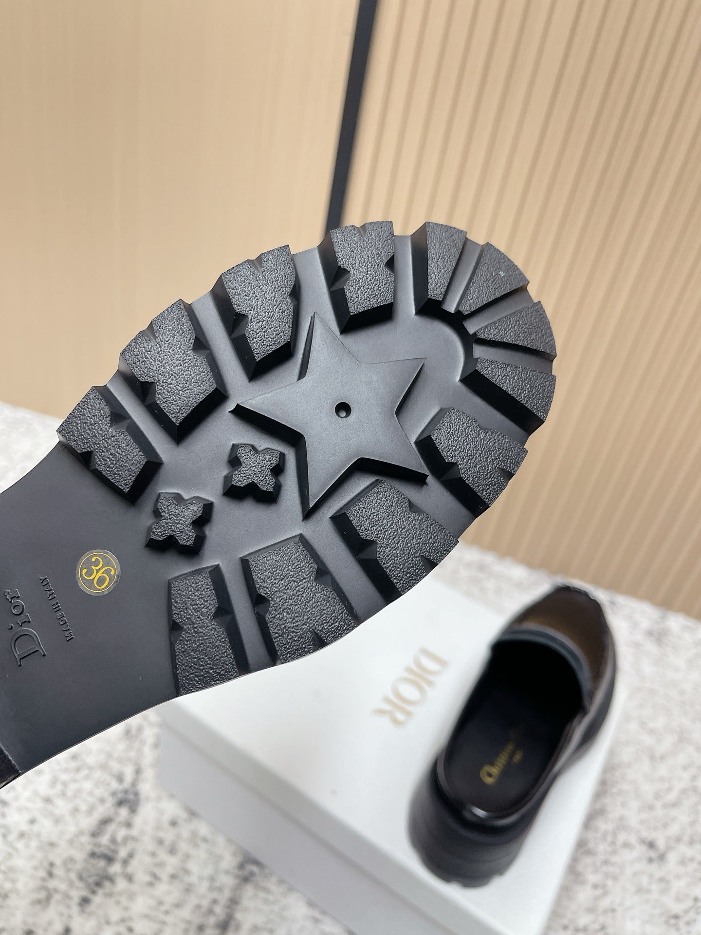 DIOR 25S BOY MULES IN BLACK CALFSKIN