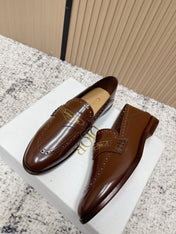 DIOR 25S BOY LOAFERS IN BROWN CALFSKIN