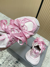 BALENCIAGA 25S 3XL SNEAKERS IN CREAM WHITE MIX PINK PU LEATHER