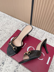 GUCCI 26S HIGH-HEEL SANDALS 85 MM IN BLACK CALFSKIN