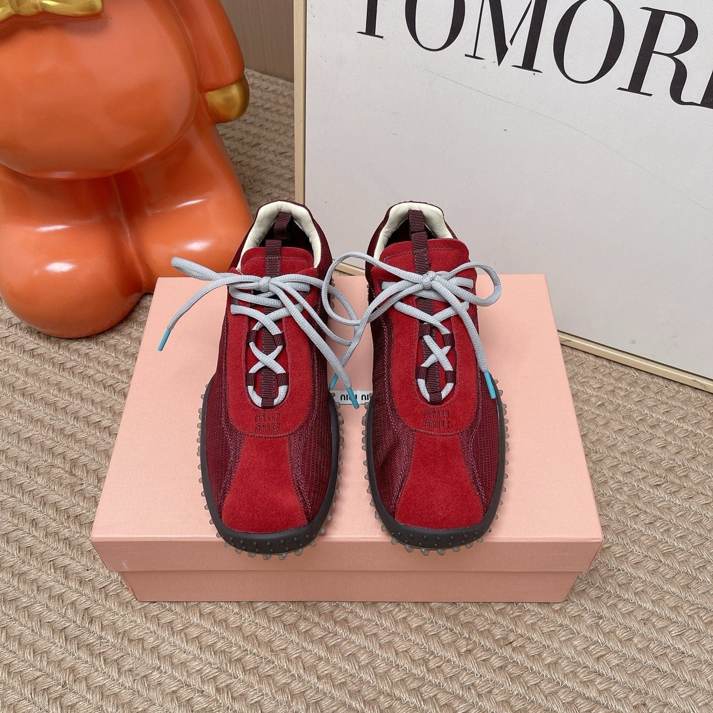 MIUMIU 26S SNEAKER IN RED SUEDE STYLE 5