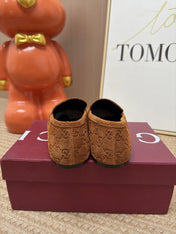 GUCCI 26S LOAFERS IN BROWN GG EMBOSSED SUEDE