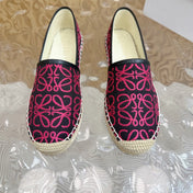 LW PINK ANAGRAM ESPADRILLE LOAFER BLACK LINEN