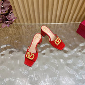VALENTINO 25S HIGH-HEEL MULES 60 MM IN RED VELVET AND CALFSKIN WITH GOLD HARDWARE