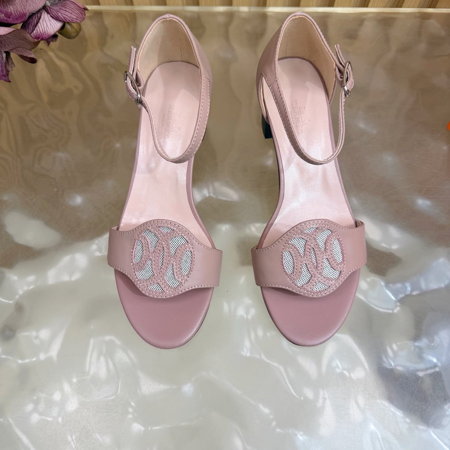 HM 26S MARQUISE SANDAL 45MM IN DUSTY PINK CALFSKIN