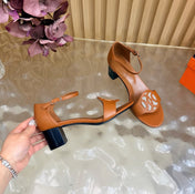 HM 26S MARQUISE SANDAL 45MM IN CARAMEL BROWN CALFSKIN