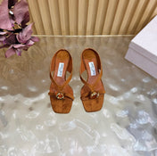 JIMMY CHOO 26S HIGH-HEEL SANDALS 35 MM IN BROWN SUEDE