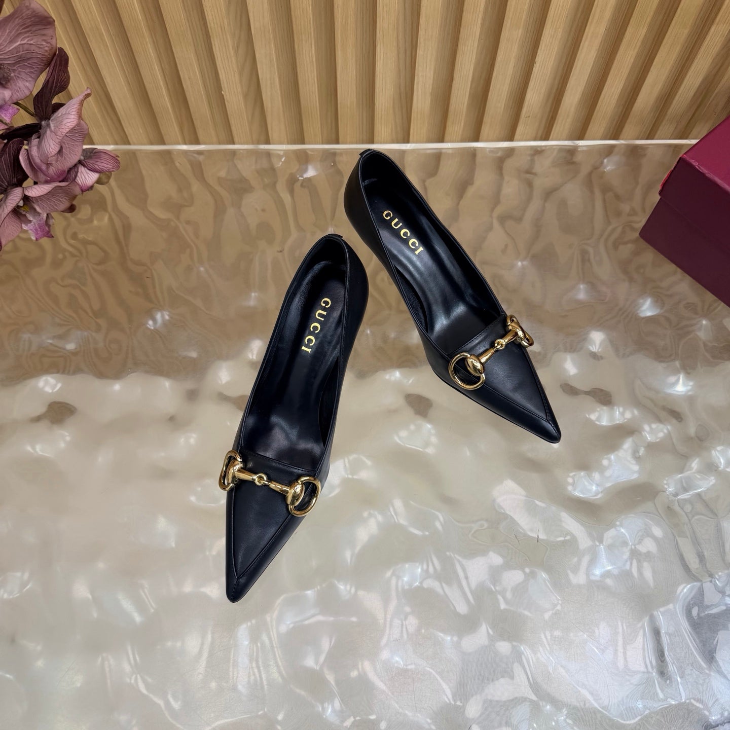 GUCCI 26S HIGH HEELS 65 MM IN BLACK SMOOTH LEATHER