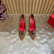 VALENTINO 26S HIGH-HEEL 100 MM IN LEOPARD-PRINT CALF HAIR