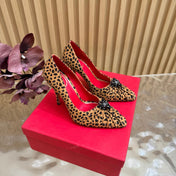 VALENTINO 26S HIGH-HEEL 100 MM IN LEOPARD-PRINT CALF HAIR