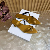 YSL 26S THONG SANDALS IN GOLD FABRIC
