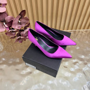 YSL 26S HIGH HEEL PUMPS 80 MM IN PURPLE SATIN