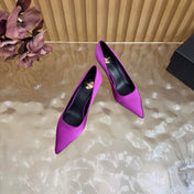 YSL 26S HIGH HEEL PUMPS 80 MM IN PURPLE SATIN