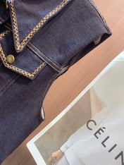 LOEWE SLEEVELESS TOP & DENIM SHORTS SET STYLE 71