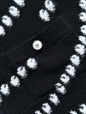Chanel 25P Cardigan Black Mix White Cashmere 237301