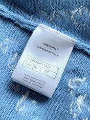 Chanel 25P Cardigan Light Blue Mix White Cashmere 237300