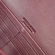 BV Long Clutch Andiamo 31 Burgundy Crocodile Calfskin Ghw