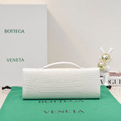 BV Long Clutch Andiamo 31 White Crocodile Calfskin Ghw