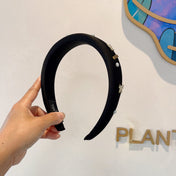 BLACK FABRIC HAIRBAND WITH CRYSTAL 414405