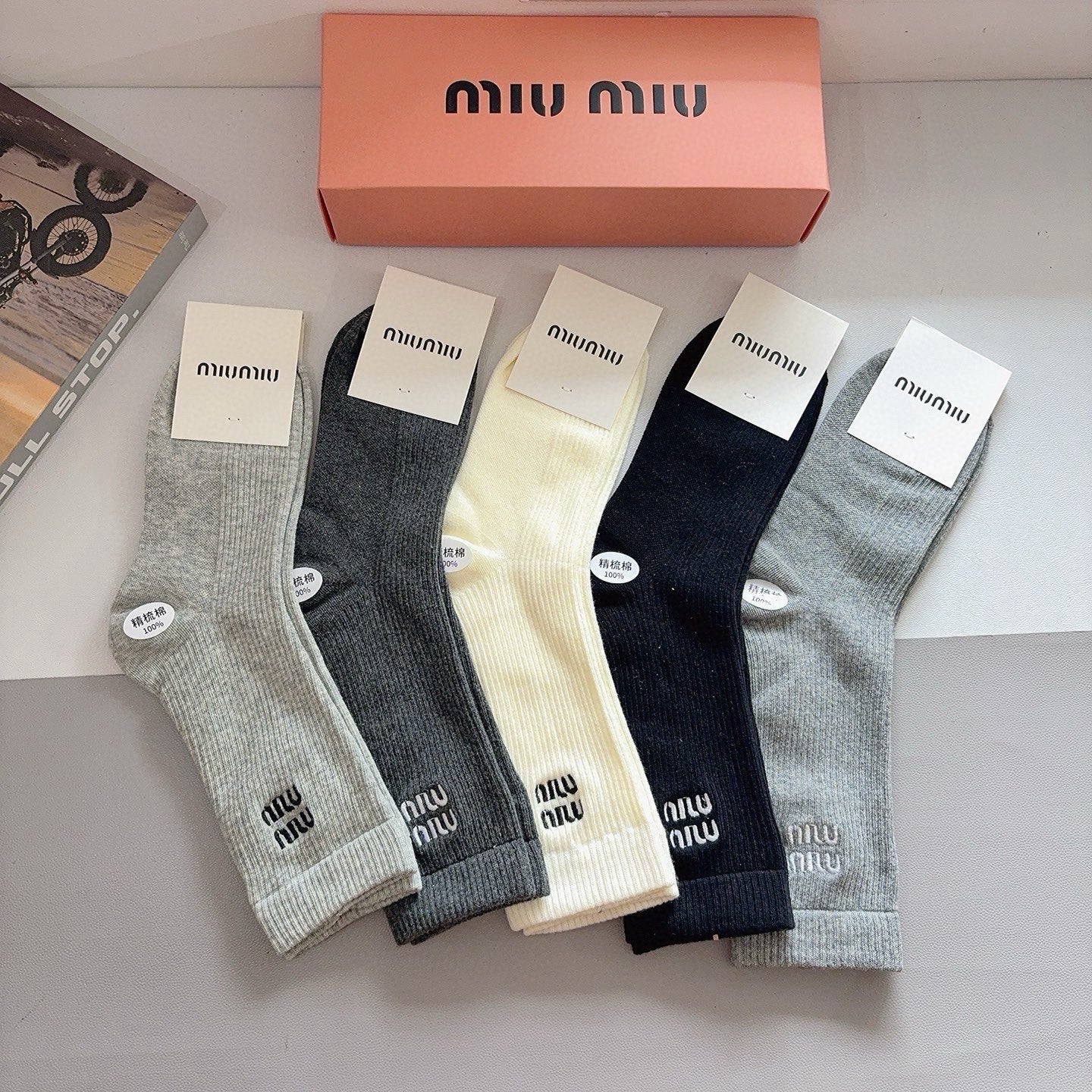MIUMIU 26S CREW SOCKS 407141 (1 BOX)