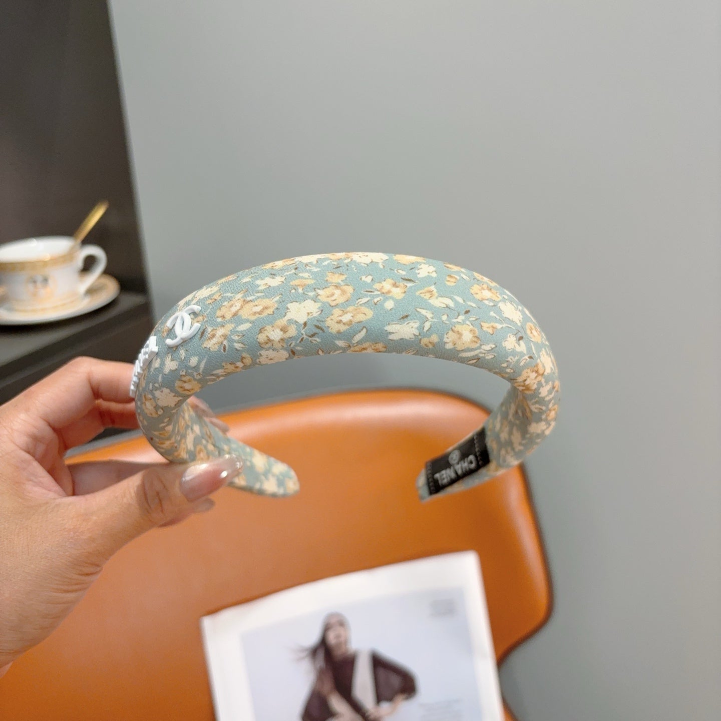 CHANEL 26S HEADBAND IN LIGHT MINT GREEN COTTON 505288