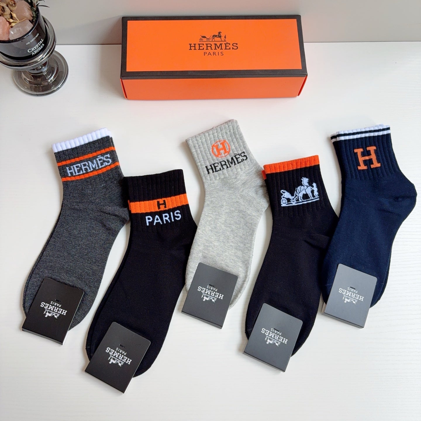 HERMES 26S ANKLE SOCKS 408711 (1 BOX)