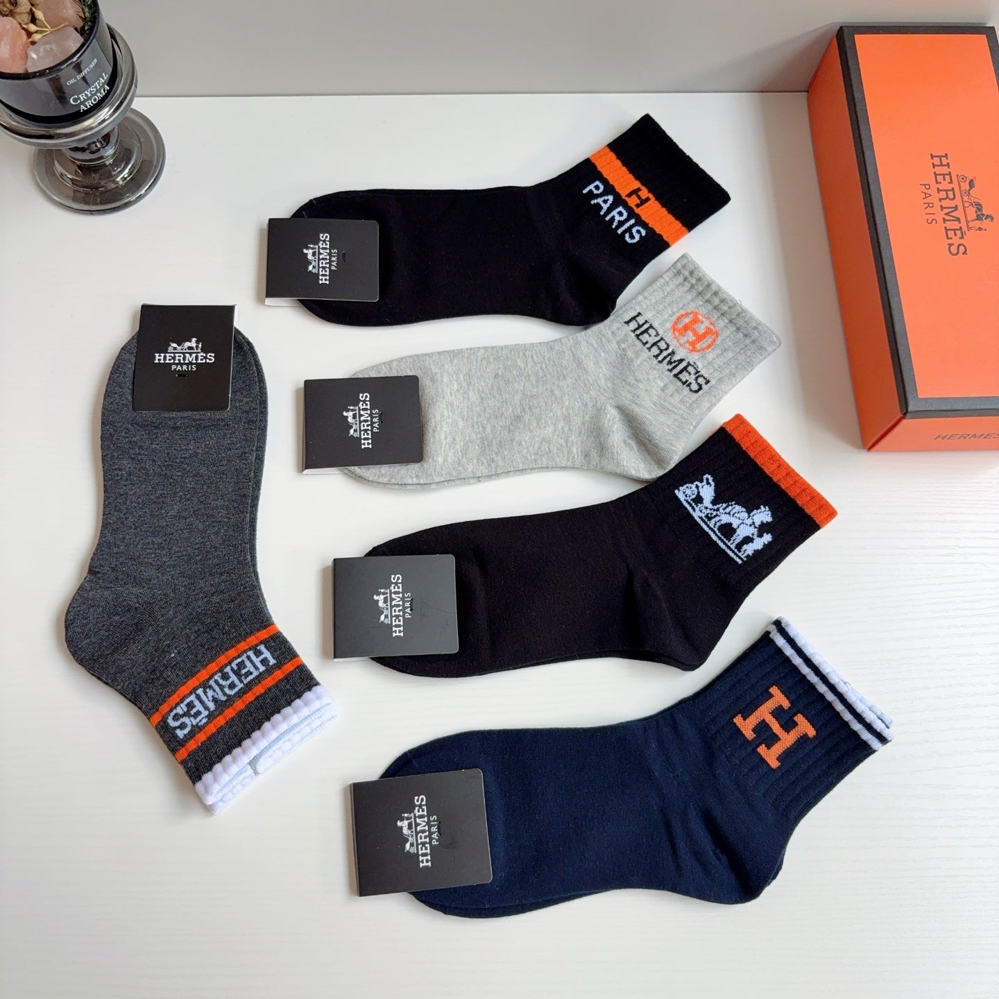 HERMES 26S ANKLE SOCKS 408711 (1 BOX)