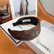 CHANEL 26S HEADBAND IN WHITE AND BLACK SILK 505294
