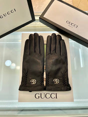 GLOVES IN BLACK LAMBSKIN AND FLEECE LINING 441830