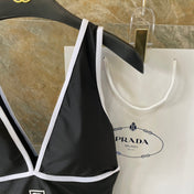 CC BIKINI SWIMSUIT SET IN BLACK AND WHITE TRIM 613725