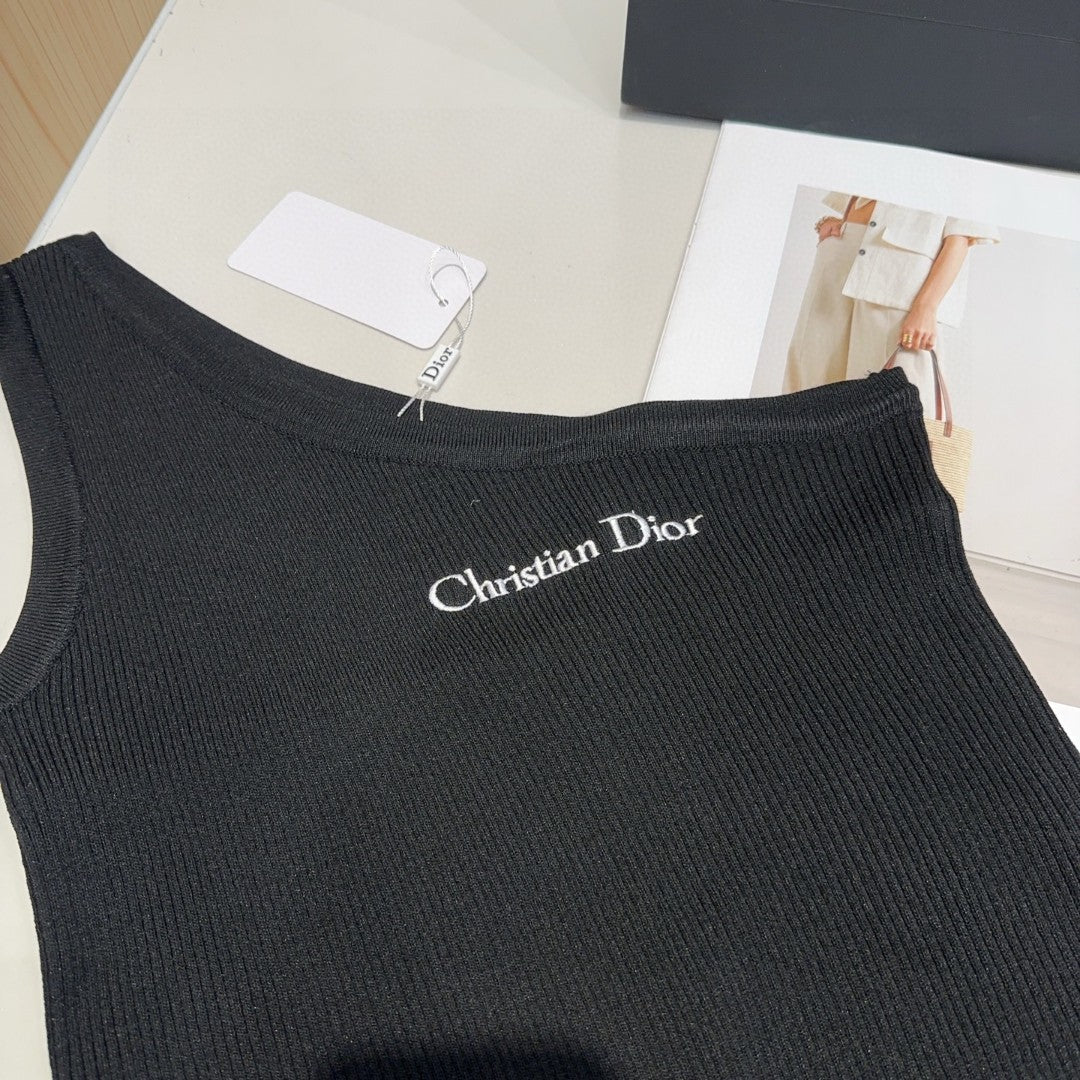 ONE SHOULDER TOP 633201 IN BLACK COTTON
