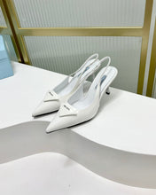 PRA PATENT LEATHER SLINGBACK PUMPS 75 WHITE