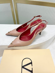 VALENTINO 26S SLINGBACK PUMPS 45 MM IN NUDE CALFSKIN