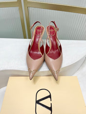 VALENTINO 26S SLINGBACK PUMPS 45 MM IN NUDE CALFSKIN
