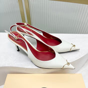 VALENTINO 26S SLINGBACK PUMPS 45 MM IN CREAM WHITE CALFSKIN