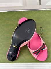 GG Vintage High Heel Slippers Pink