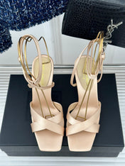 SL CORINNE SANDALS BEIGE SATIN CREPE