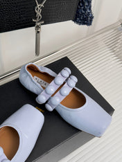 ALAIA MARY JANE PEARL IN PALE PURPLE GLOSSY LAMBSKIN