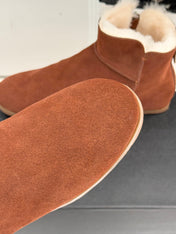 ALAIA 26S SNOW BOOTS IN BURNT BROWN SUEDE AND WOOL