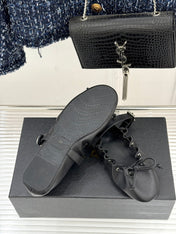 ALAIA 26S MARY JANE FLATS IN BLACK LAMBSKIN WITH BOW