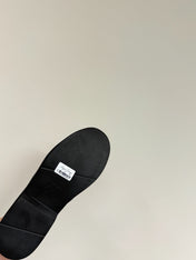 VIV' RANGERS CHELSEA BOOTIES IN GLOSSY BLACK CALFSKIN CRYSTAL BUCKLE