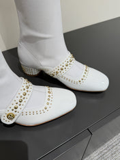 BELLE-D HEELED BOOT WHITE PATENT CALFSKIN