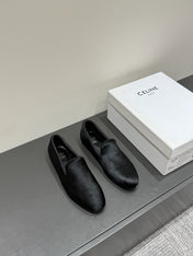 FURRY LOAFERS IN BLACK CALF HAIR
