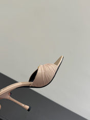YSL HIGH HEEL 25S 100 MM IN BEIGE LAMBSKIN