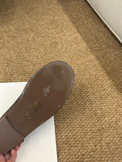 CHANEL 26S MARY JANE FLATS IN BROWN SUEDE CC LOGO